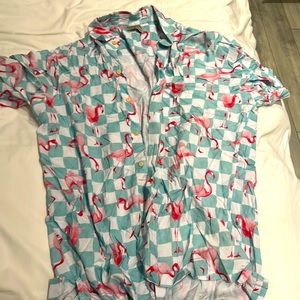 flamingo button down